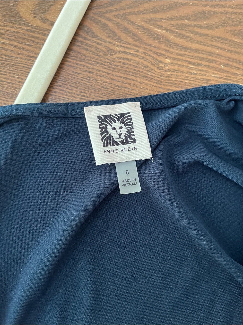 Anne Klein Wrap Midi Dress with Buckle, SIZE MEDIUM, Deep Green Blue - Picture 5 of 5